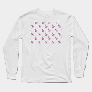 Red Blue Gradient Zebra Repeating Long Sleeve T-Shirt